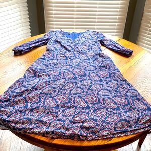 Talbots women’s dress size 14. Red White and Blue paisley.